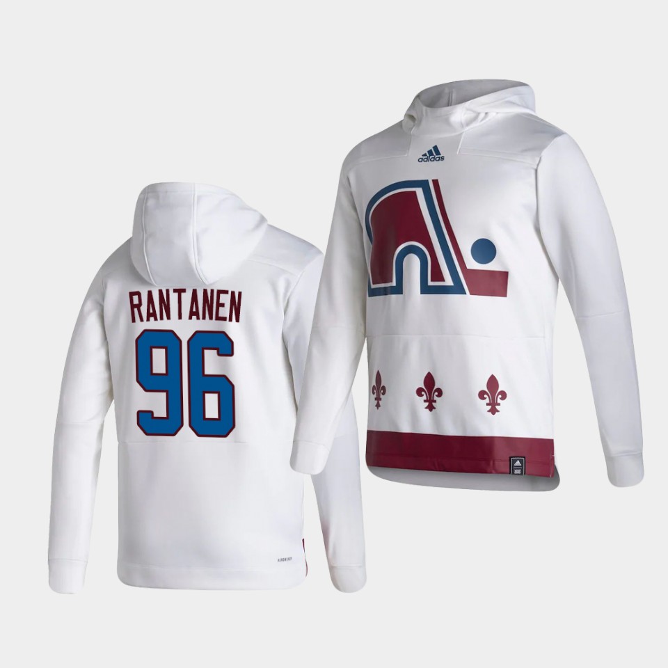 Men Colorado Avalanche #96 Rantanen White NHL 2021 Adidas Pullover Hoodie Jersey->carolina hurricanes->NHL Jersey